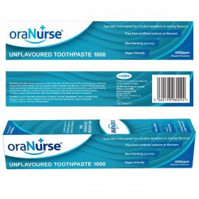 oraNurse unflavoured toothpaste (1000ppm fluoride)